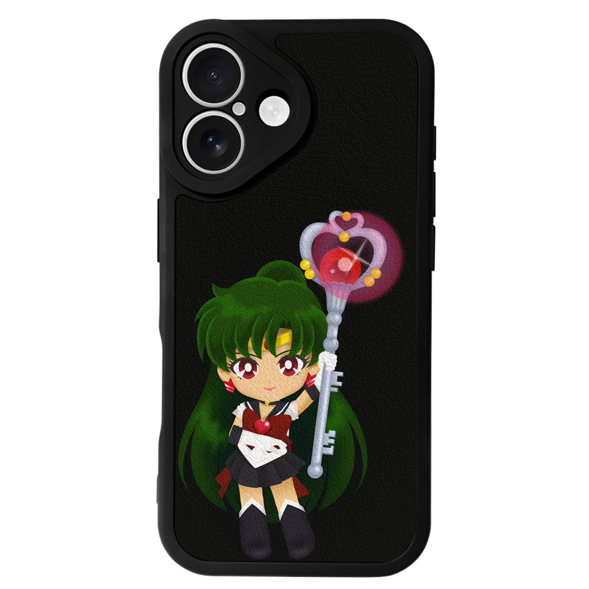 （画像用） 美少女戦士セーラームーン 冥王せつな Sailor Moon Meiou Setsuna 【iPhone 16シリーズ対応】シリコンスマホケース（レザー調） 材質：シリコン